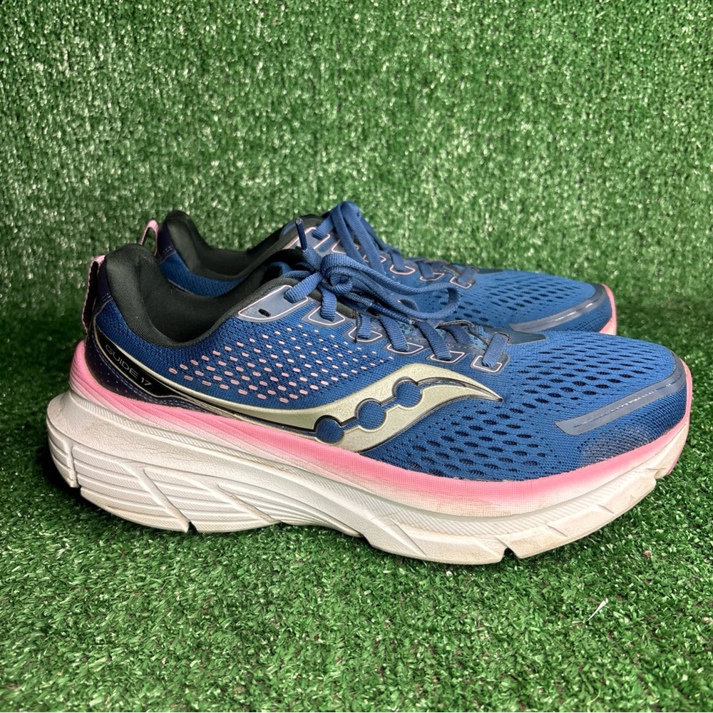 Saucony Guide 17 S10936-106 Women's Blue Lace Up Low Top Running Shoes Size 10.5